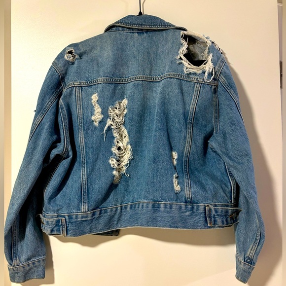 Topshop Ripped Jean Jacket - Picture 4 of 5